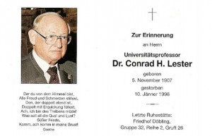 Conrad Henry Lester – Todesanzeige 1996